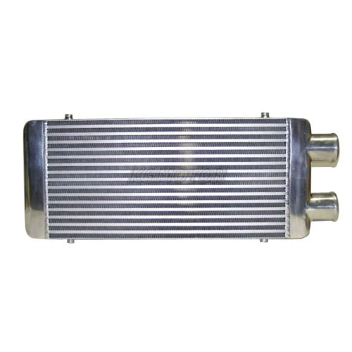 31 inch x 12 inches x 3.25 inches Universal Front Mount Turbo Intercooler with 2.75 inches Red Piping Kit 